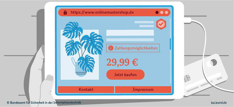 Ansicht sicherer Onlinshop Merkmale